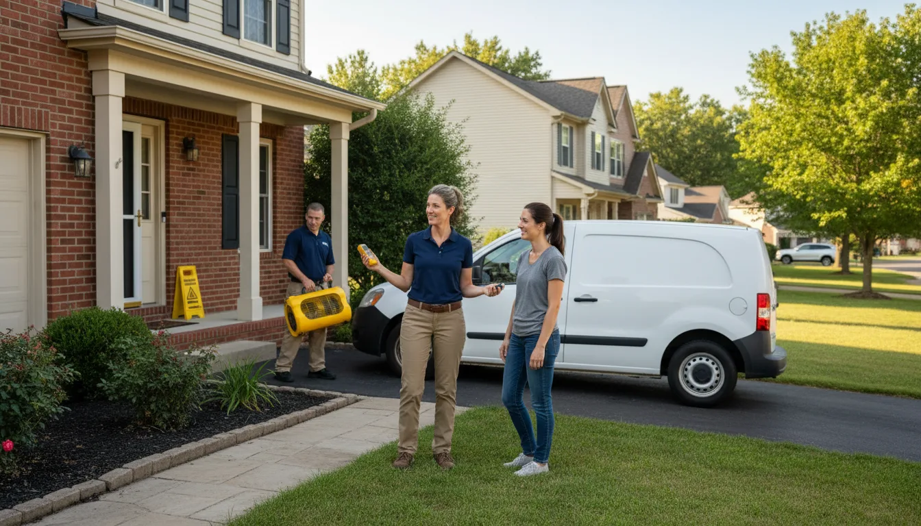 Residential water damage restoration in Everson, PA